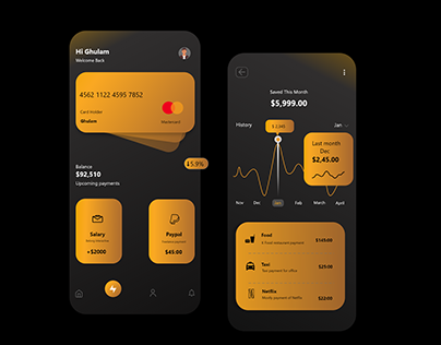 Banking App Screens designs