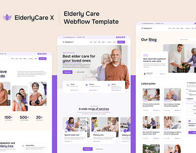 ElderyCare X - Retirement Home Webflow Template