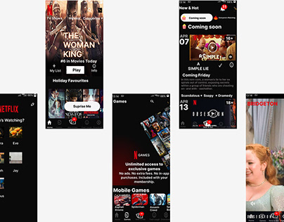 7 Netflix UI screens
