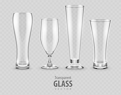 Transparent glass goblets vector