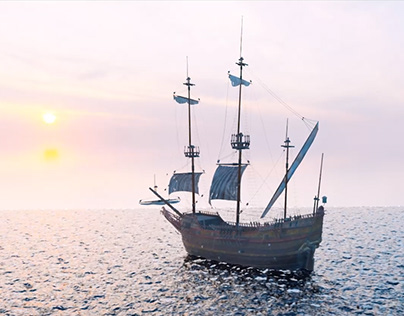 CGI - Pirate Ship and Sea Short Animation