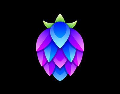 blueberry gradient logo design