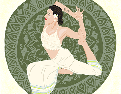 Yoga Illustration for Indian Actress/Yogini