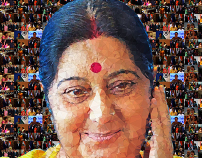 Sushma Swaraj PolyArt Mosaic