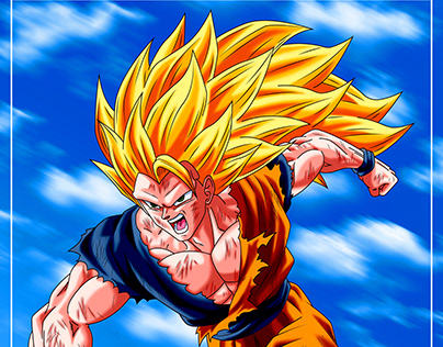 Goku Super saiyajin 3 (Illustrator - Photoshop)