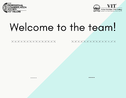 'Welcome to the team!' for IEEE-PCS, VIT, Vellore