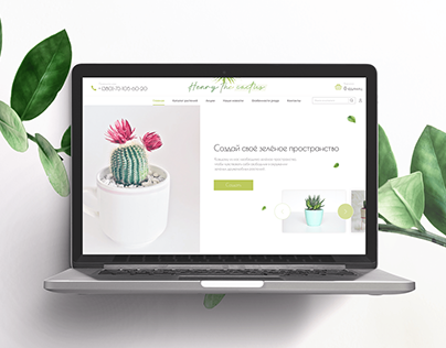 Landing page. House plant shop "Henry the cactus"