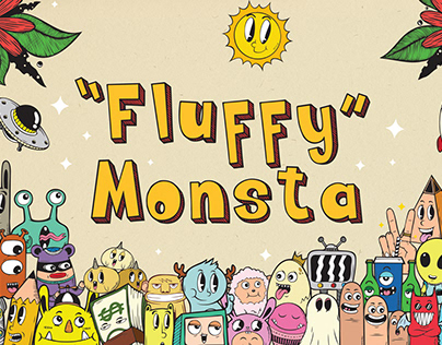 Fluffy Monsta – Cute Doodle Font