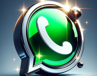 A shiny, realistic, and precise logo of WhatsApp