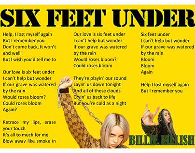 Lyrics Poster Design - Six Feet Under