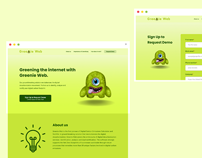 Greenie Web Landing Page Design Project