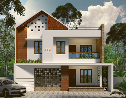 CONTEMPORARY ELEVATION WITH PLAN