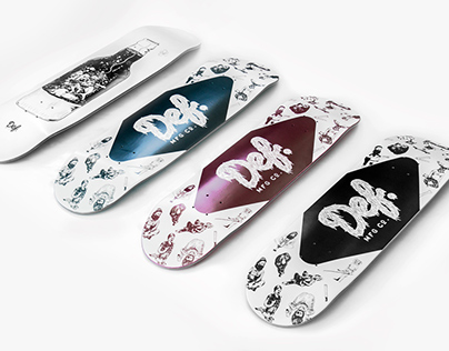 Skateboard graphics for 'Def Skateboards'