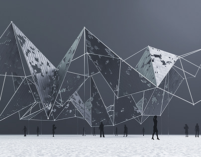 Mosaic Triangle Pavilion Blender3D Geometry Nodes