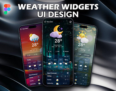 Weather widgets figma ui design