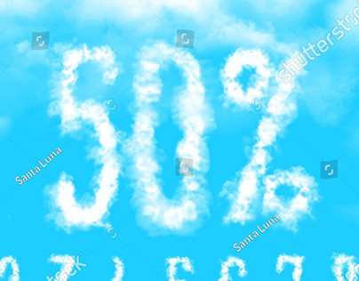 Clouds numbers and percent in the blue sky