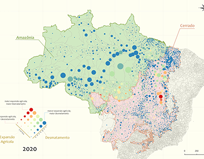 Mapa relação desmatamento e expansão agrícola