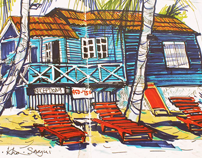 travel sketches from Kho Samui Thailand