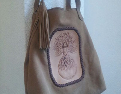 Handmade shoulder lether bag-Daphne