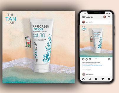 Sunscreen lotion social media post design