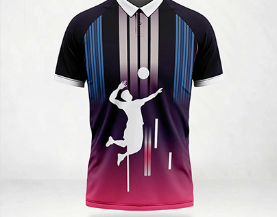 Volleyball Jersey Design Blue and Purple Effect