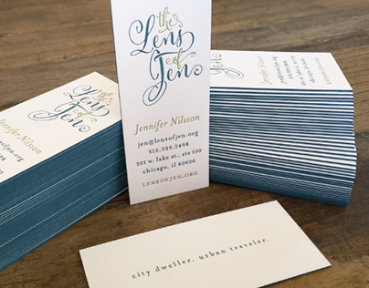 The Lens of Jen branding and business cards