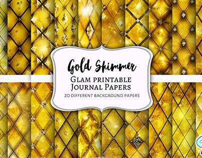 Gold Shimmer Digital Paper Bundle