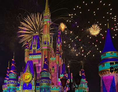 Fireworks at Cinderella’s Castle