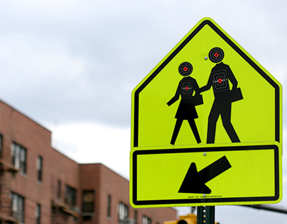 Subversive Street Sign: School is a War Zone