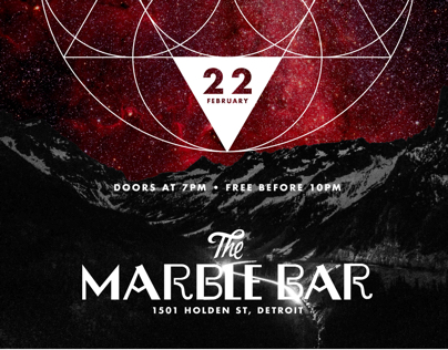 EDM event poster for The Marble Bar.