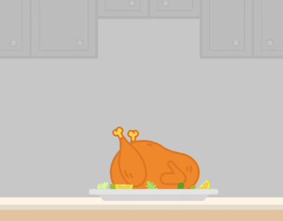 Turkey dancing.Thanksgiving day animation Canada