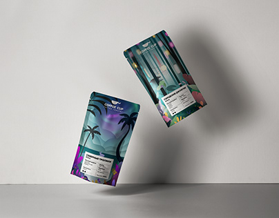 Illustration for specialty coffee packaging