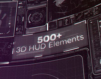 500+ 3D HUD Elements