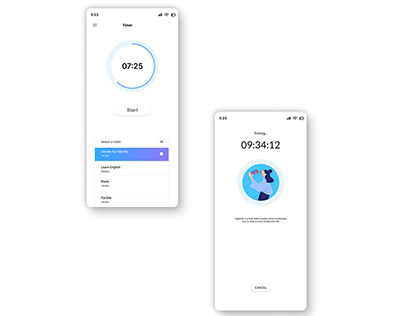 Countdown Time Mobile App UI