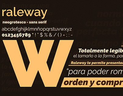 Typography Specimen for Raleway Font