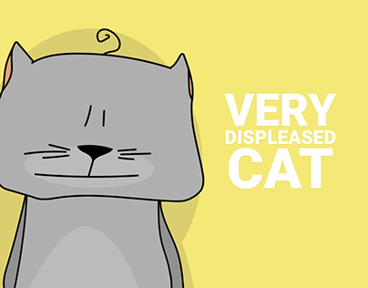 Very displeased funny cartoon cat