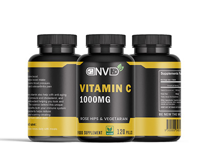 Vitamin C 100G label design