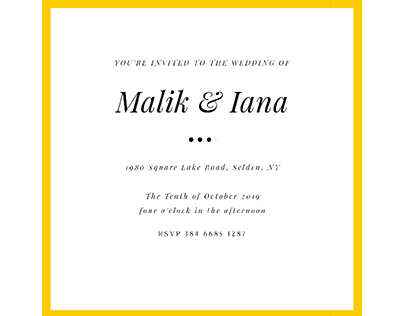 Malik & Iana Wedding Invitation Design