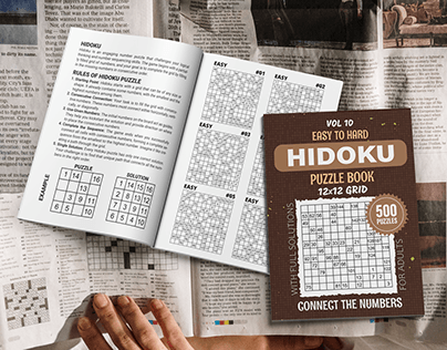 Hidoku Puzzle Book - 12x12 Grids Puzzles - Vol 10