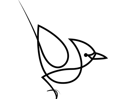 Ptichka - one line crested bird