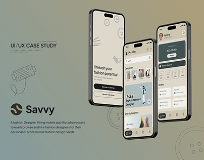 Savvy-Fashion Designer Hiring App, UI/UX Case Study
