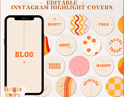Bright Retro Instagram Highlight Covers