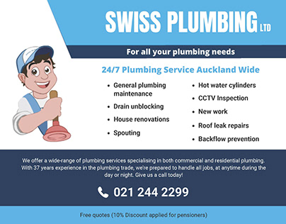 Swiss Plumbing Flyer & social media ad