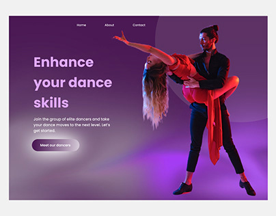 Dance academy Landing page concept