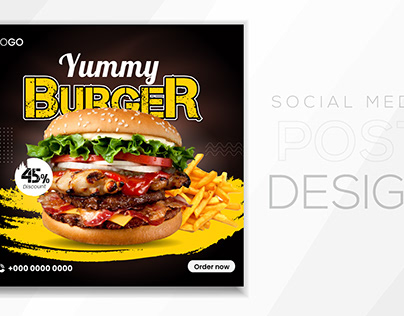 Food social media banner post design template.