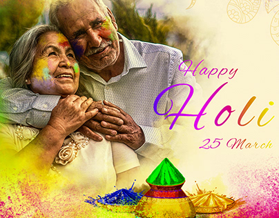 Holi Poster For Grand Parents