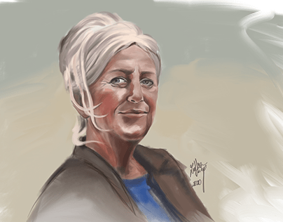 Digital Painting of an old Woman
