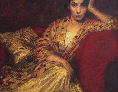 Woman in Gold Silk