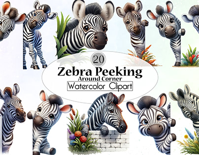Zebra Peeking Around Corner Sublimation