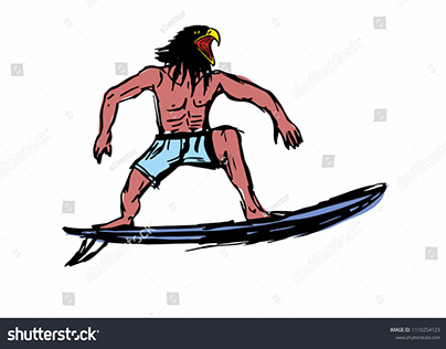 EAGLE SURFER VECTOR ART